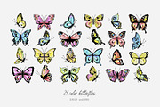 Butterflies vector collection, a Decorative Illustration by Glass Cat Design (Thumbnail 2 of 10)
