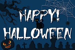 Happy Halloween - Vector Postcard