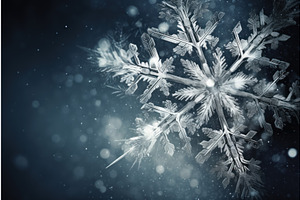 Winter Snowflake Macro. Generate Ai