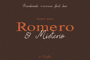 Romero & Misterio - Vintage Font Duo, a Handwritten Font by Florflai