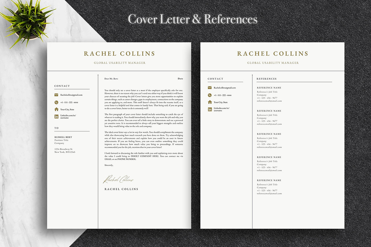 Minimalist CV Template Pack | Canva, a Resume Template by Lux Resume (Photo 4 of 9)