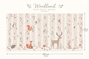 Woodland Kids Wall Mural, a Wallpaper Graphic by by creative paper (Thumbnail 3 of 10)