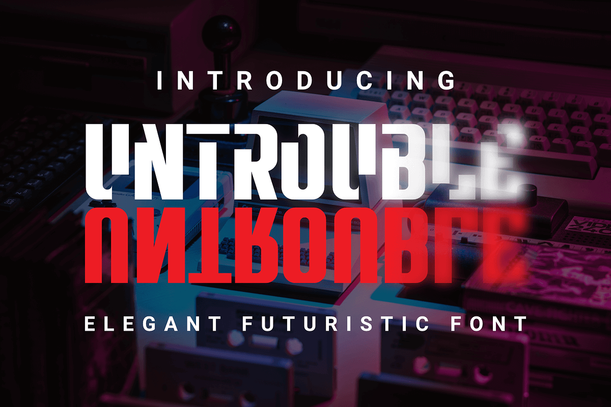 Untrouble - Elegant Futuristic, a Font by Dumadistyle (Photo 1 of 6)