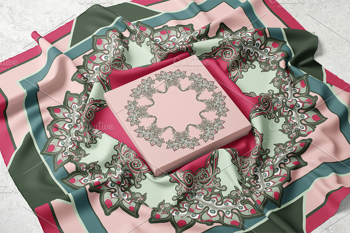 Royal Garden Mandala Scarf, an Object Graphic by ilustrinna (Photo 5 of 7)