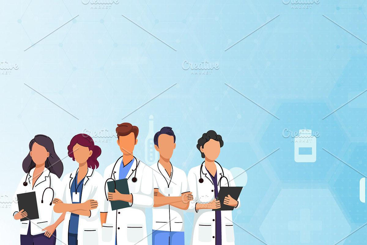 Medical team doctors background, a Healthcare Illustration by Yayasya (Photo 2 of 3)