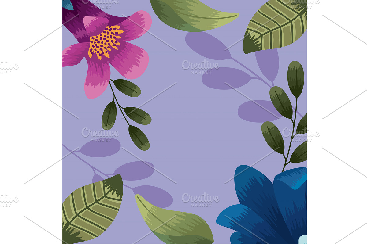 leafs and flower border, an Illustration by studiogstock