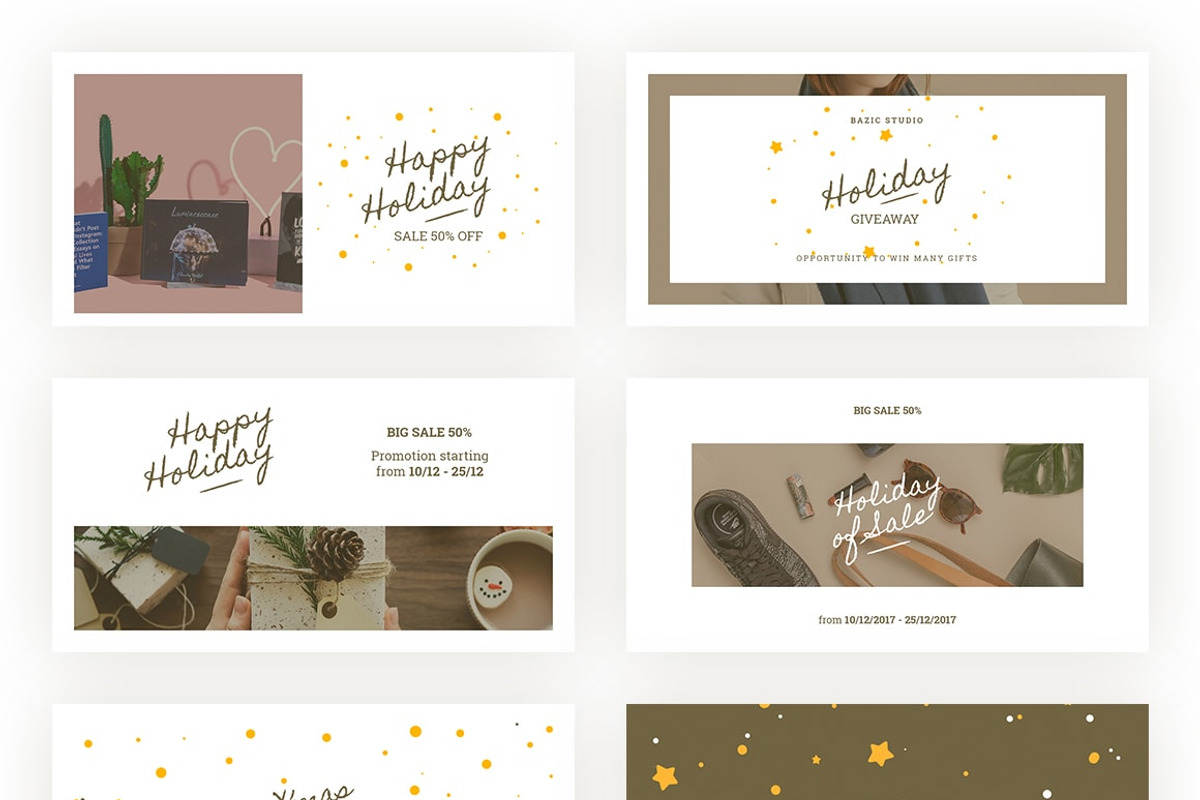 Holiday Vintage Social Media Pack, a Social Media Template by CaDesign (Photo 7 of 7)
