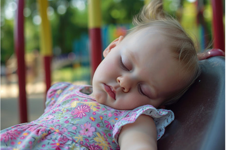 Sleeping newborn baby. Generate Ai, a Nature Photo by Ylivdesign