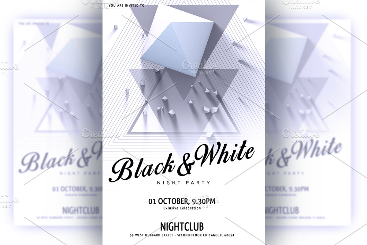 Black&White Party Flyer, a Flyer Template by graystudio (Photo 1 of 5)