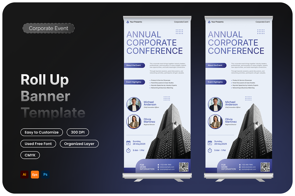 Corporate Event Roll Up Banner, a Print Template by Annora Studio (Photo 1 of 6)