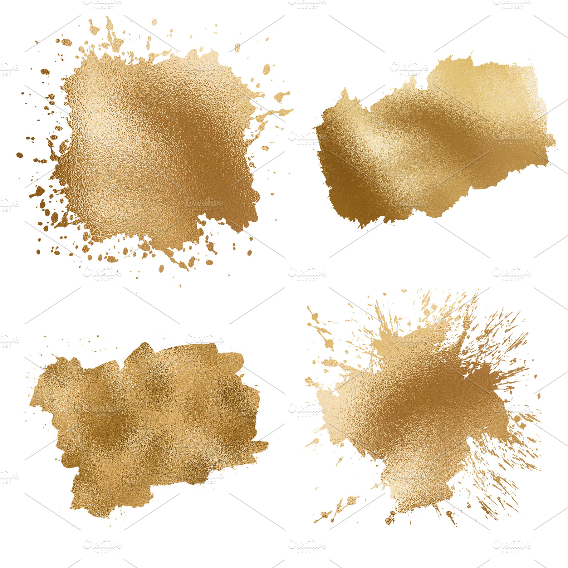 Golden splash brush set isolated, a Background Photo by BOOCYS
