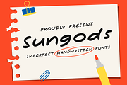 Sungods - Imperfect Fonts, a Handwritten Font by ™Creasi (Thumbnail 1 of 6)