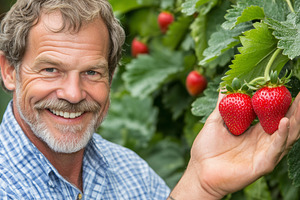 Smiling farmer proudly holds ripe, a Person Photo by MistyDay