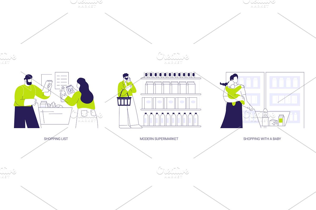 Grocery store isolated cartoon, a Person Illustration by Visual Generation