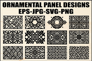 Geometric Laser Cut Panel Set, an Object Graphic by jahid234
