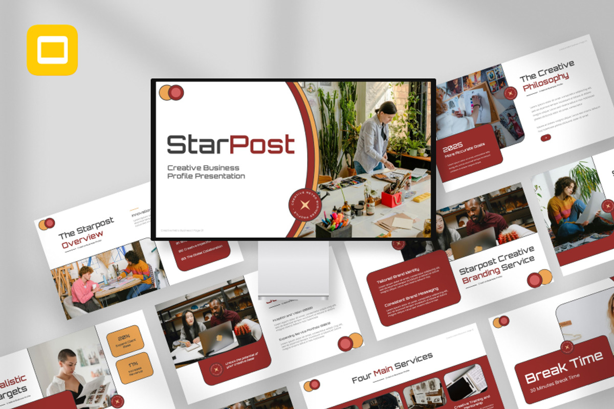 Starpost - Creative Google Slides, a Presentation Template by Slicies Design (Photo 1 of 4)