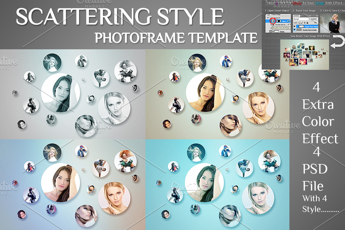 Scattering Style Photo Template, a Texture Graphic by MithunLekson (Photo 6 of 8)