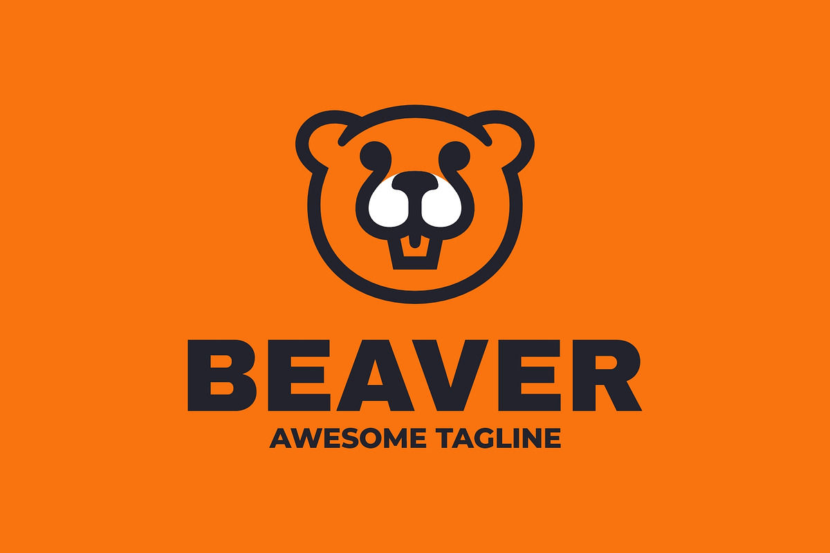 Beaver Line Art Mascot Logo, a Branding & Logo Template by Artnivora.Std