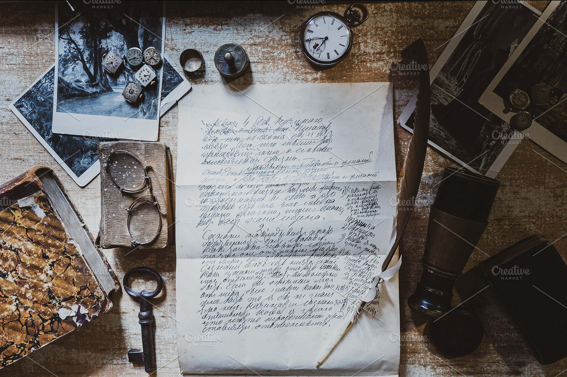 vintage letter with handwritten text, an Arts & Entertainment Photo by VetalStock