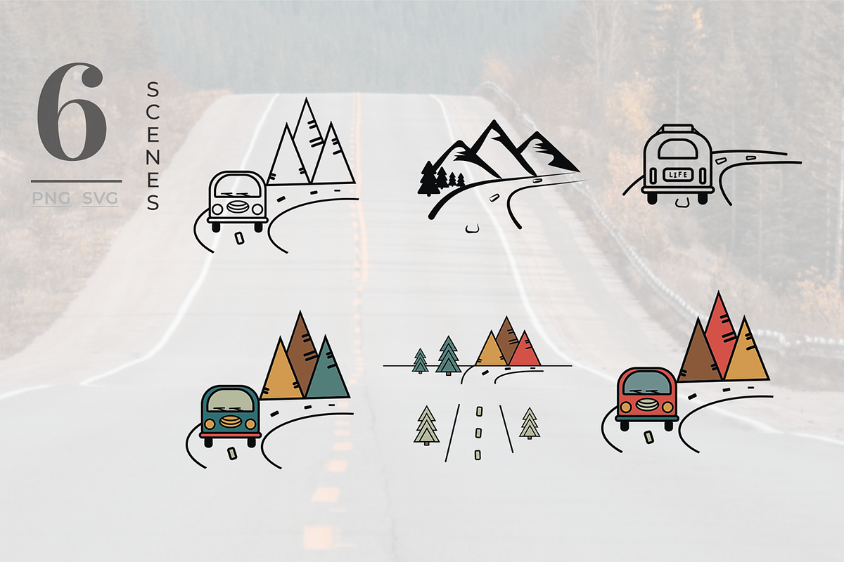 Outdoor Travel. Illustration set, an Illustration by lokfrid (Photo 4 of 7)