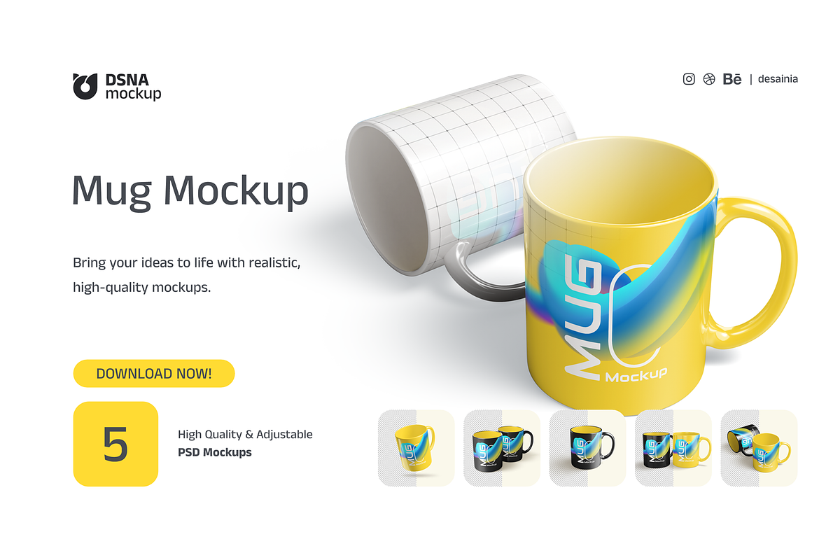 Mug Mockup Set Collections, a Cups & Container Mockup by DSNA Mockup (Photo 1 of 5)