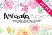 Watercolor Flower Pack, an Illustration by Graphic Goods Co (Thumbnail 1 of 6)