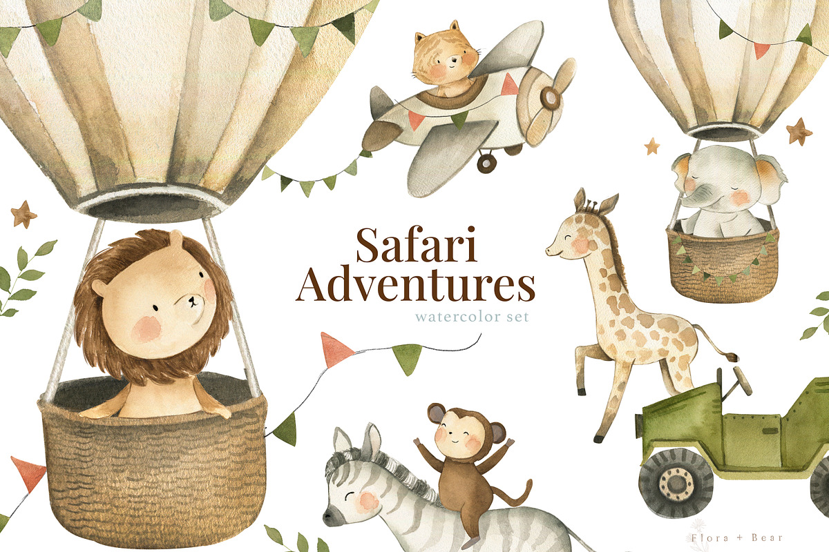 Safari Adventures, an Animal Illustration by Flora+Bear (Photo 1 of 11)