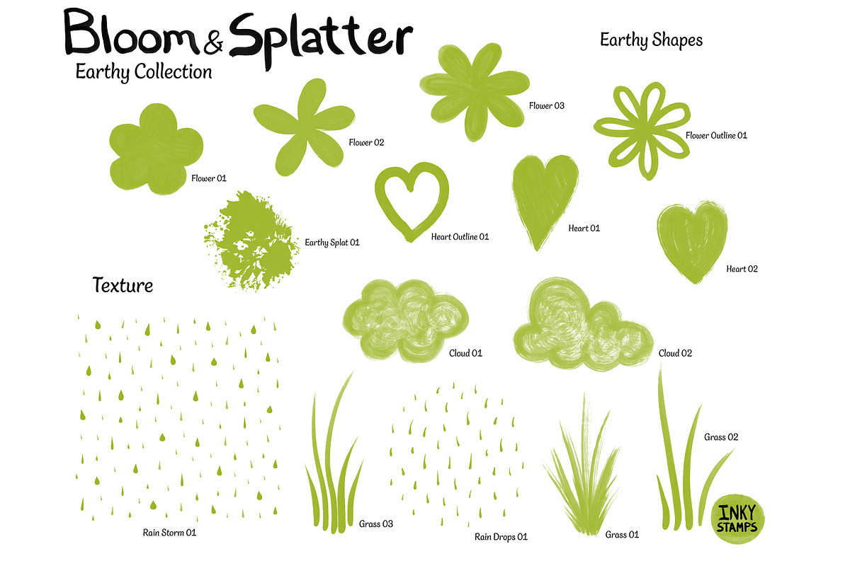 Earthy Stamp Brushes - Procreate, a Brush Add-On by INKY STAMP BRUSHES (Photo 5 of 10)