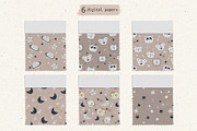 Moon Collection-Baby Digital Papers, a Pattern Graphic by Cuteanny Design (Thumbnail 2 of 7)