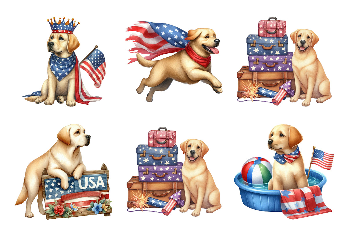 4th of July Dog PNG Bundle, an Illustration by Daily.Designs (Photo 3 of 5)