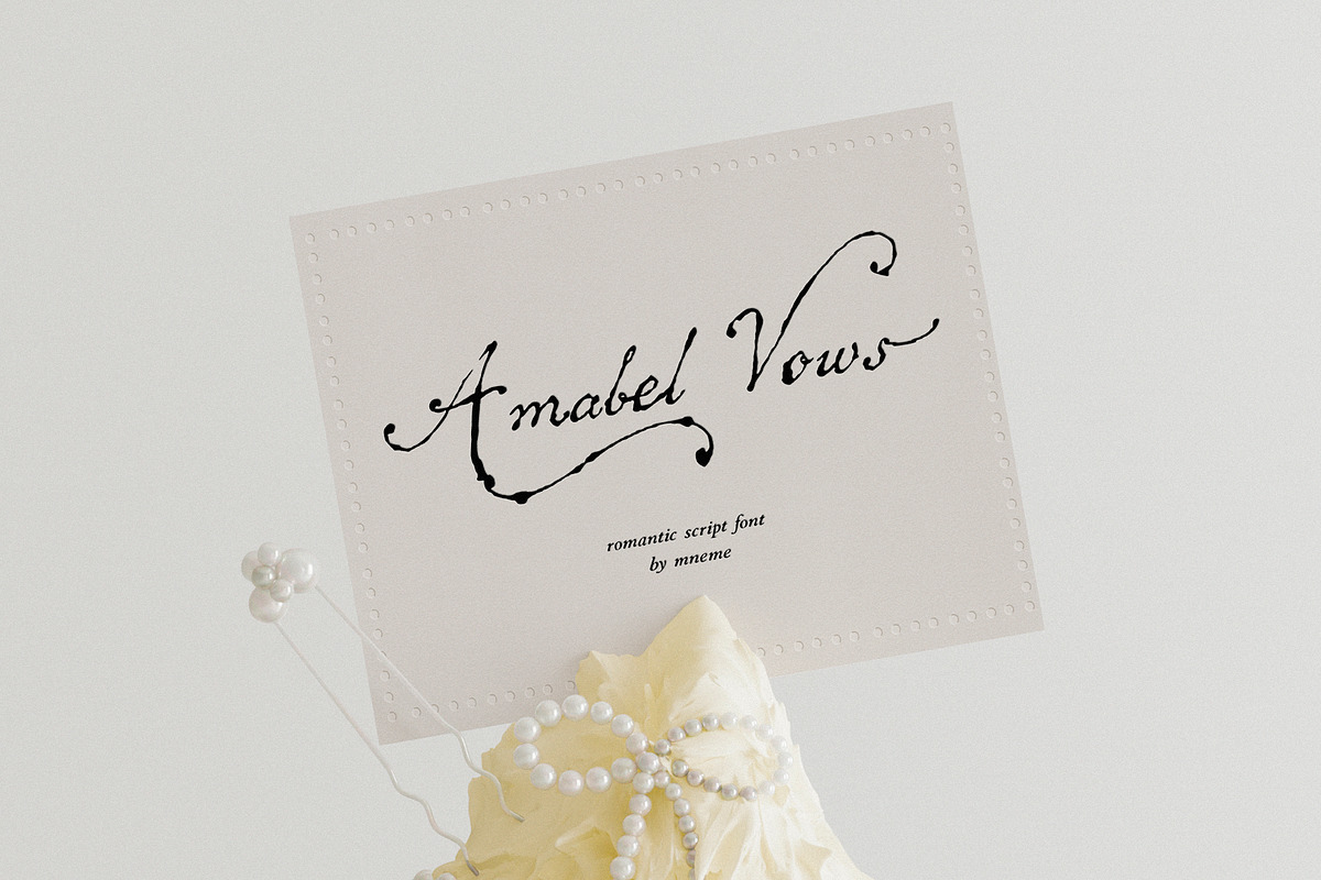 Amabel Vows: Romantic Script Font, a Script Font by Mneme (Photo 9 of 9)