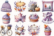 Watercolor Lavender Fall Clipart, an Illustration by OK Design (Thumbnail 4 of 4)