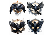 Prompt Midnight Blue Ravens Clipart, a Decorative Illustration by Creative design (Thumbnail 7 of 7)