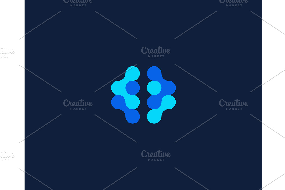 Abstract human brain vector logo