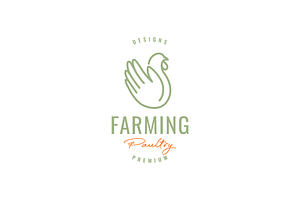 hen farming hen house line color log, a Branding & Logo Template by devastd