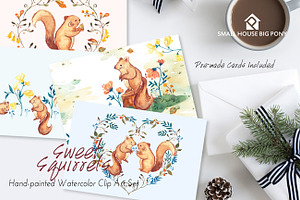 Sweet Squirrels -Huge Watercolor Set