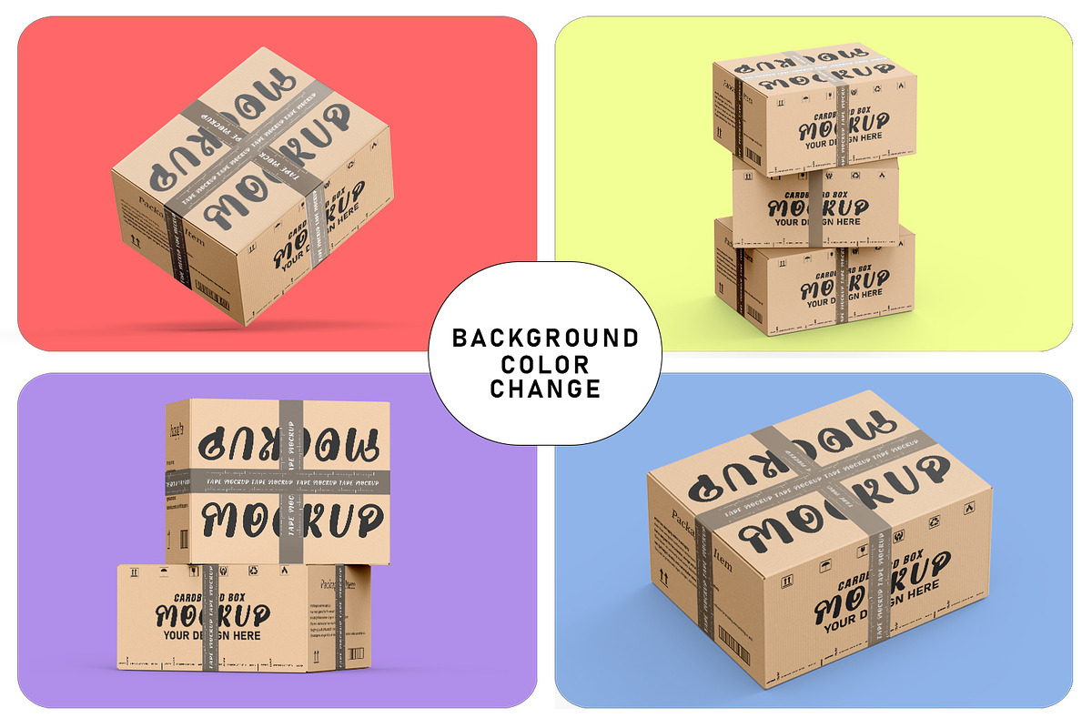 Corrugate Cardboard Shipping Box set, a Packaging Mockup by pixelmock (Photo 16 of 16)