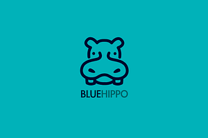Blue Hippo Logo Design