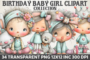 Birthday Baby Girl Clipart, an Illustration by RobertsArt (Thumbnail 1 of 7)
