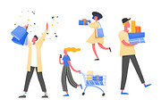 People with purchases, shopping bags, a Person Illustration by Good Studio (Thumbnail 1 of 3)
