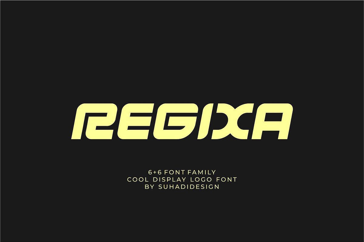 Regixa - Display Logo Font, a Sans Serif Font by suhadidesign (Photo 1 of 13)