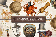 Steampunk Clipart Set, an Illustration by Secret Helper (Thumbnail 1 of 7)