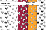 HALLOWEEN SKULLS 10 patterns, a Pattern Graphic by Ja Polina ArtShop (Thumbnail 4 of 7)