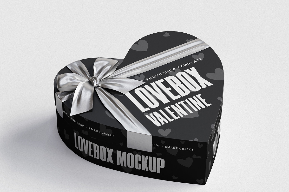 Love Box Valentine Mockup, a Packaging Mockup by Brand Earth (Photo 2 of 4)