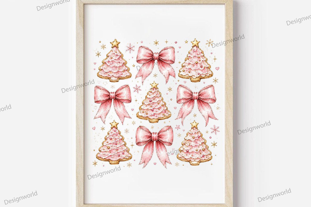 Pink Coquette Christmas Cake PNG, a Seasonal Illustration by Designworld (Photo 3 of 4)