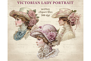 Victorian Lady Portrait Clipart PNG, an Illustration by Memories By Lea (Thumbnail 7 of 9)