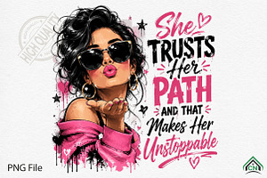 She Trusts Her Path png, a Seasonal Illustration by Craft Nest