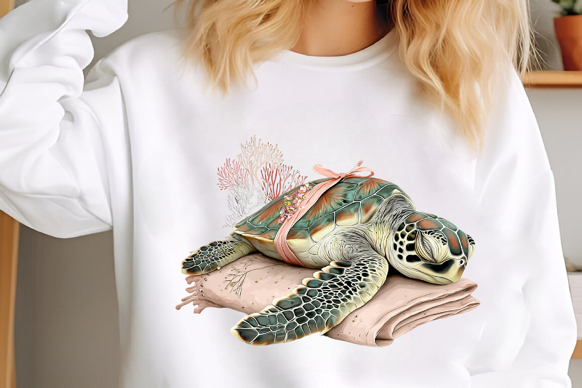 Whimsical Summer Turtle Clipart, an Animal Illustration by designcity5 (Photo 5 of 5)