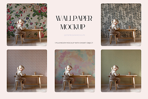 PSD Playroom Wallpaper Mockup