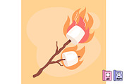 Hand Drawn Roast Marshmallow, a Food Illustration by MISS CHATZ (Thumbnail 1 of 3)